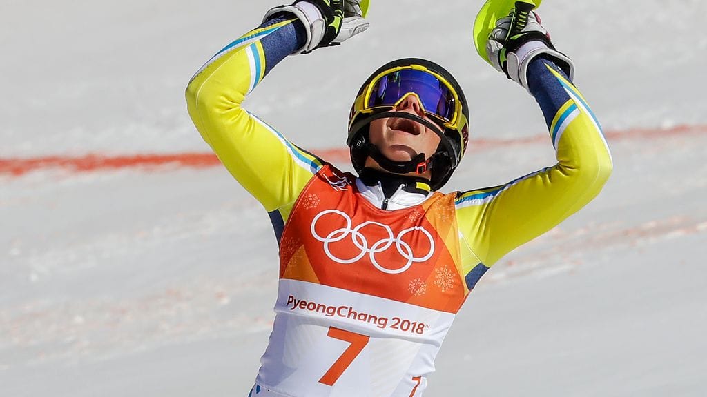 Frida Hansdotter tuulettaa.