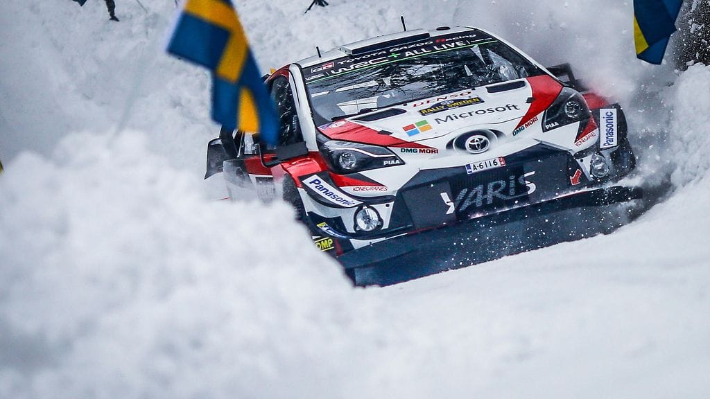 Esapekka Lappi Ruotsin lumirännissä.