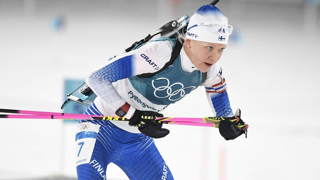 Kaisa Mäkäräinen yhteislähtökisassa.