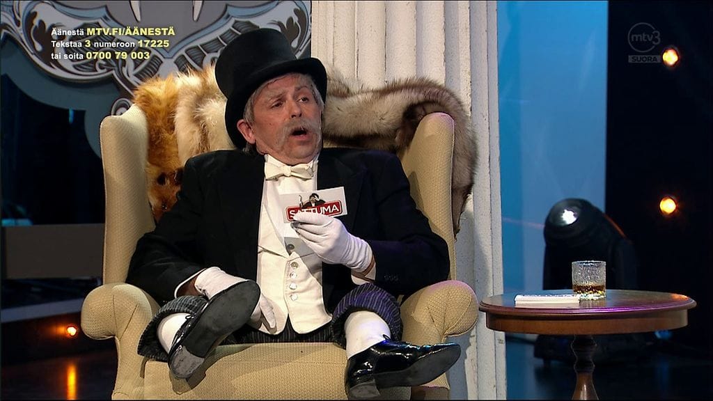 Bjarne "Mursu" Walrus lähti sketsihahmokilpailusta kolmantena.