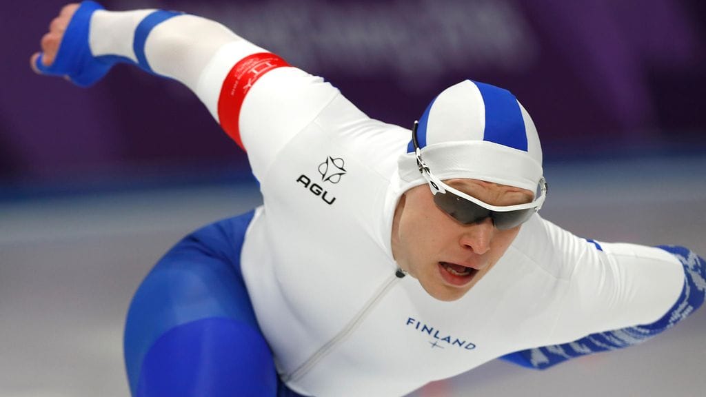 Pekka Koskela vauhdissa 500 metrin kilpailussa.