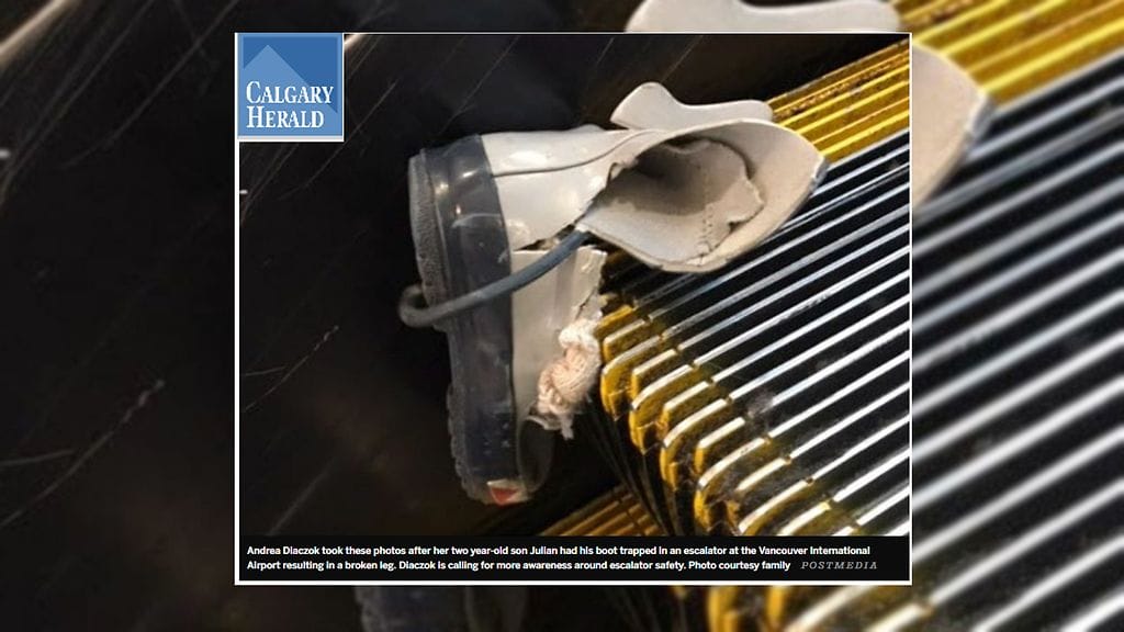 Calgary Herald julkaisi järkyttävän kuvan taaperon saappaasta, joka oli aivan murskaantunut.