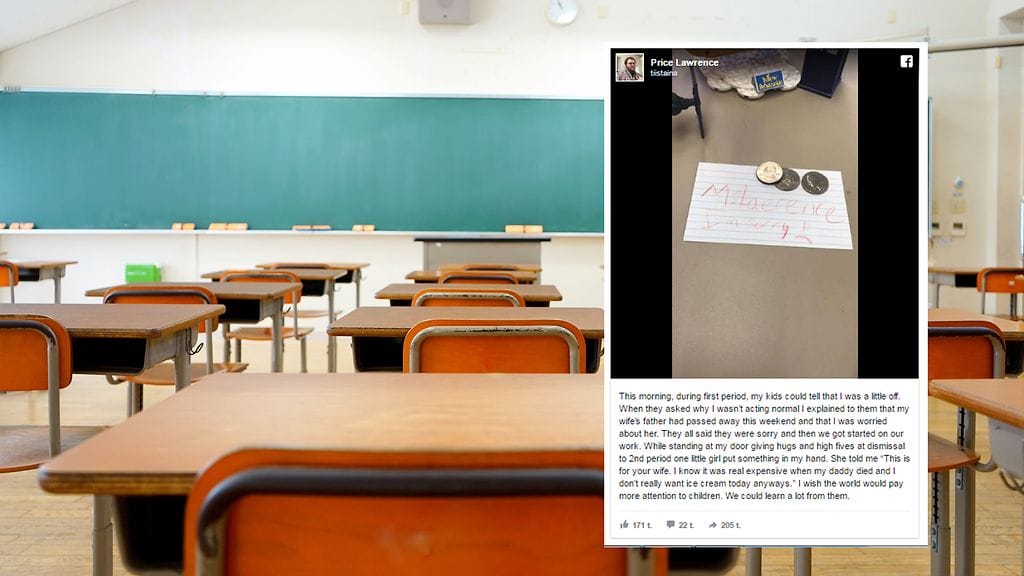 Pienen koulutytön koskettava teko keräsi paljon huomiota sosiaalisessa mediassa.