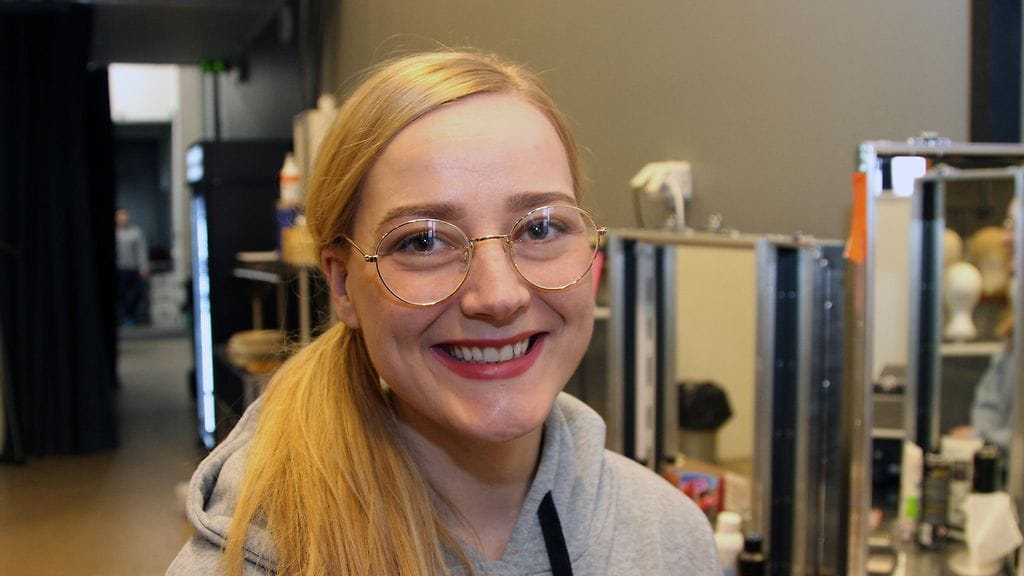 Pilvi Hämäläinen Putous-studiolla 22. helmikuuta 2018.