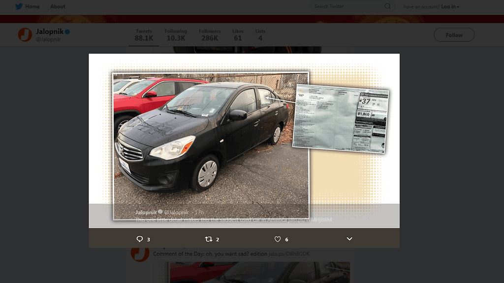 Surkuhupaisa Mitshubishi on ollut myytävänä vuodesta 2016 saakka.