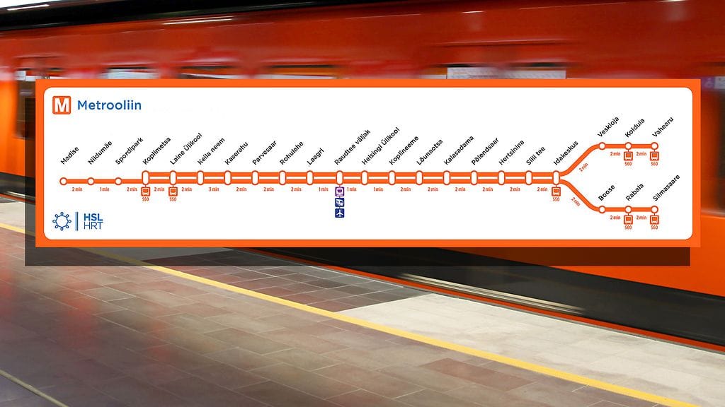 Tältä Helsingin metrokartta voisi näyttää viroksi. Kuva Santeri Junttilan artikkelista.
