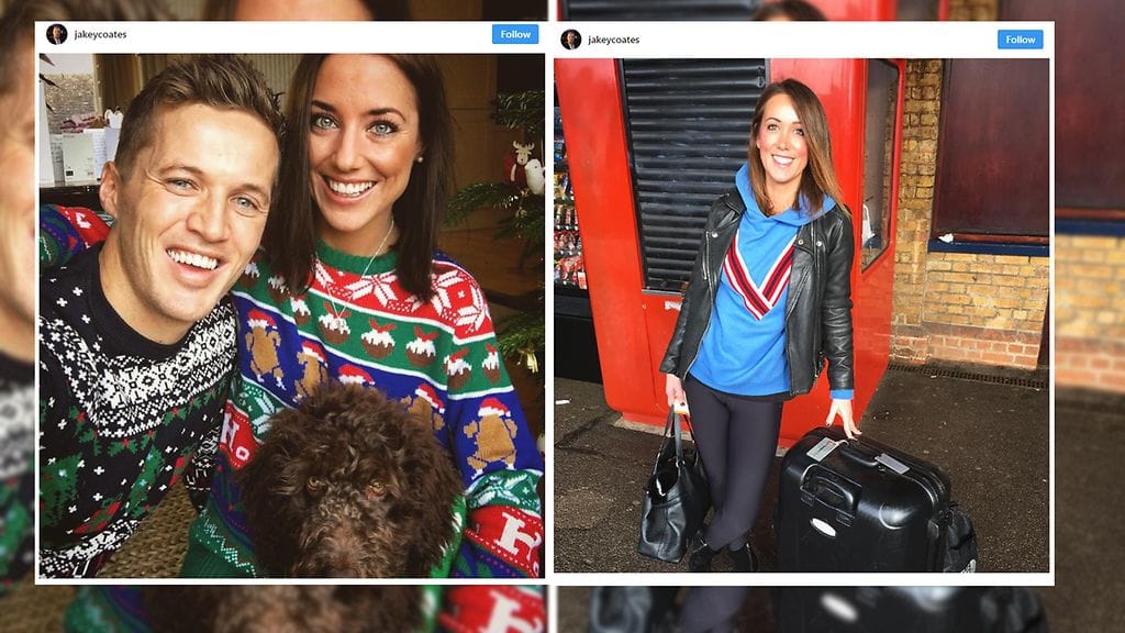 Jake Coatesin vaimo Emmy Collet (vas) menehtyi syöpään kesäkuussa 2017. Nyt helmikuussa mies on jo matkalla uuden rakkaan Jenna Shelbyn (oik) kanssa ulkomaanmatkalle.