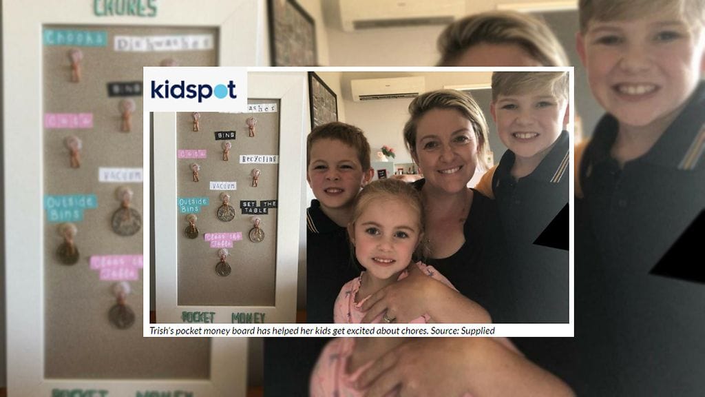 Australialaisjulkaisu Kidspot kertoi äidin nerokkaasta tehtävätaulusta.