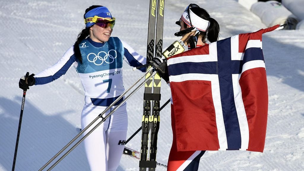 Krista Pärmäkoski otti kolme ja Marit Björgen viisi mitalia olympiakisoista.