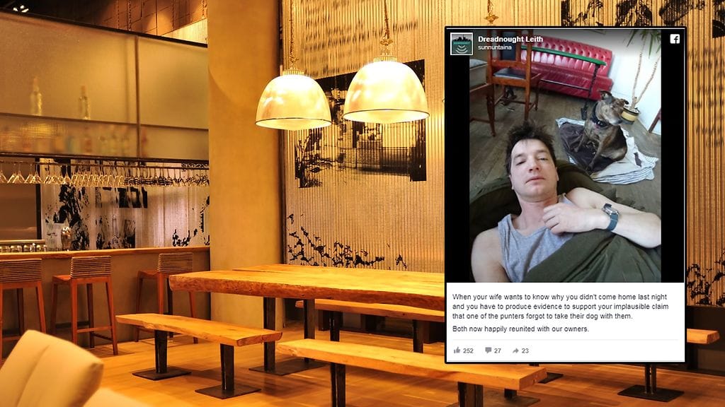 Skottipubin omistaja jäi pubiin unohtuneen koiran seuraksi lattialle nukkumaan.