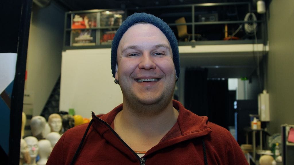 Mikko Penttilä Putous-studiolla 1. maaliskuuta 2018.