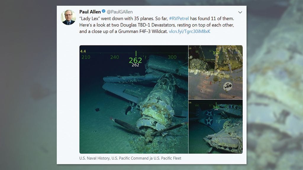 Microsoft-perustaja Paul Allen johti tutkimusryhmää, joka löysi USS Lexingtonin.