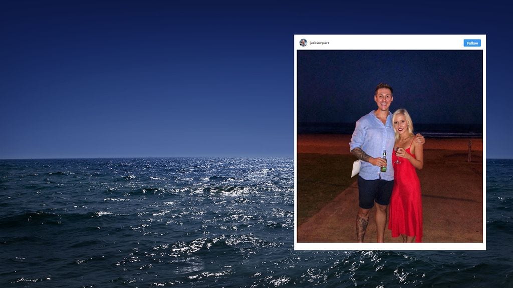 Jackson Parr ja Madison McDonald olivat ottamassa juuri tätä valokuvaa rannalla, kun he kuulivat rannalta kiljaisun.