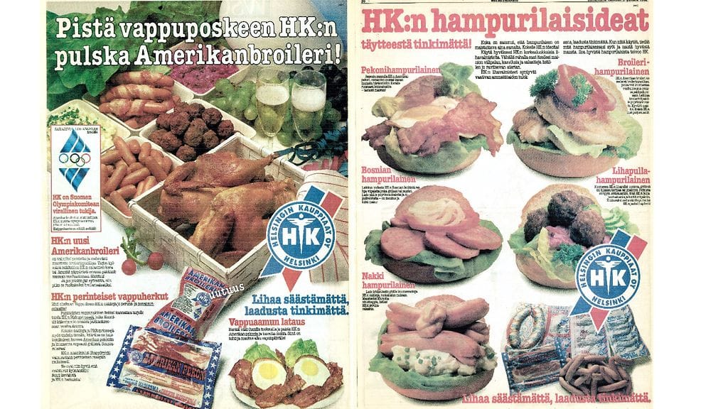 Näin pekonia mainostettiin Turun Sanomissa vuonna 1982.