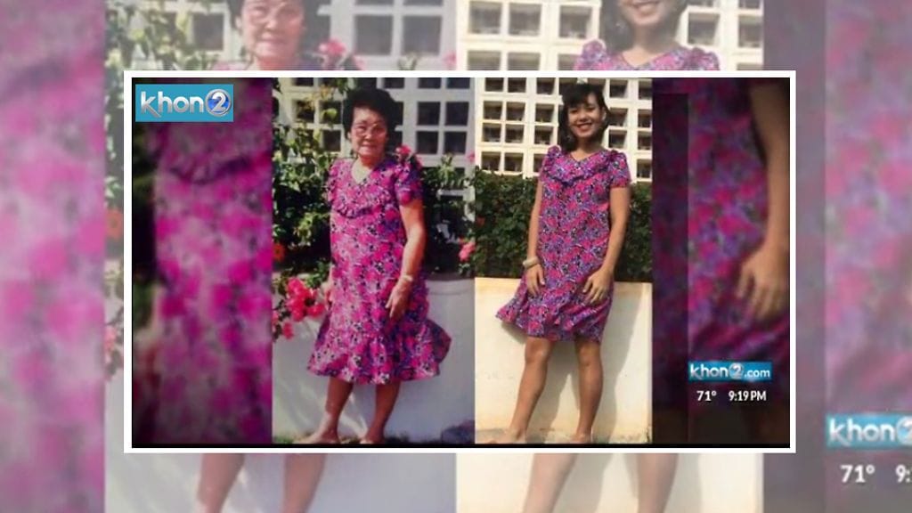 Shannon Hiramoto päätti ottaa itsestään kuvan samassa paikassa, samassa asussa kuin iso-isoäitinsä. Kuvan lähde KHON2