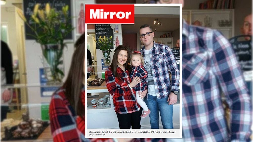 Vickie myös sanoo, ettei olisi selvinnyt syöpäkamppailusta ilman aviomiehensä Adamin ja perheensä tukea.