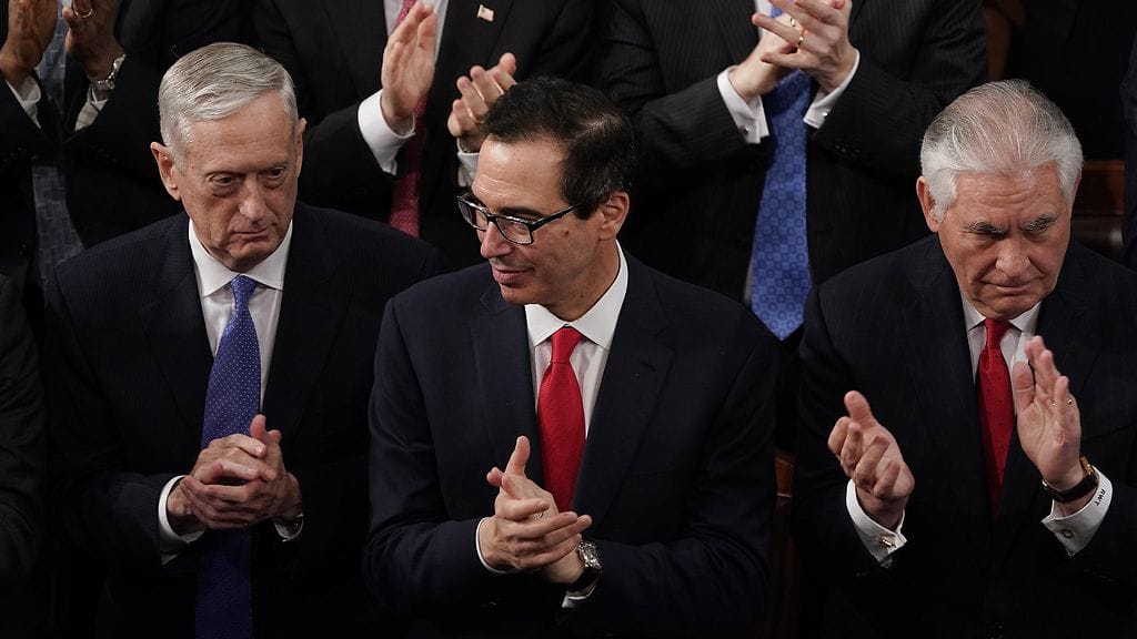 James Jim Mattis, Steve Mnuchin ja Rex Tillerson