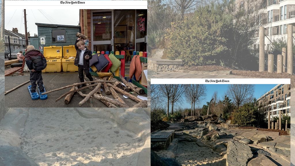 Tällaisissa puistoissa lapset voivat nyt leikkiä Iso-Britanniassa. Kuvien lähde New York Times