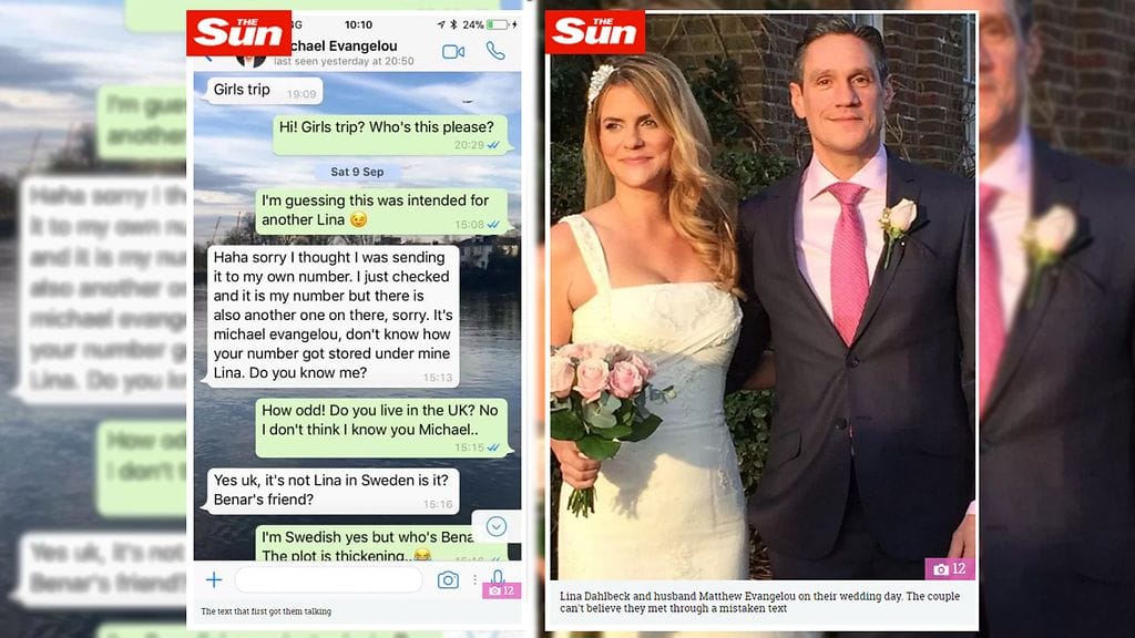 Näin pariskunnan keskustelu alkoi viime vuoden syyskuussa. Joulukuun alussa Lina ja Michael avioituivat Lontoossa.