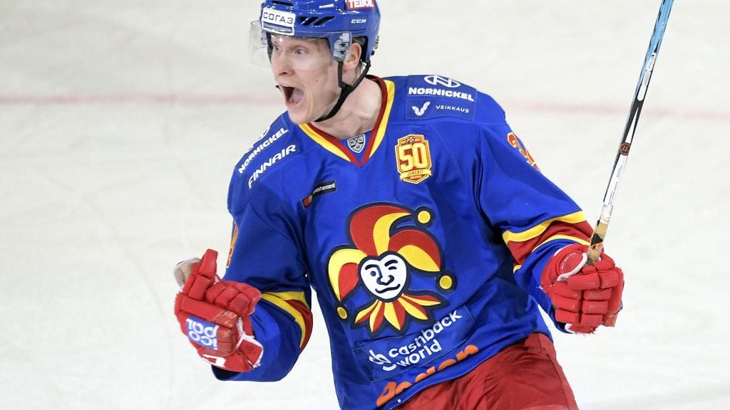 Olli Palola vei Jokerit 1–0-johtoon TsSKA:ta vastaan.