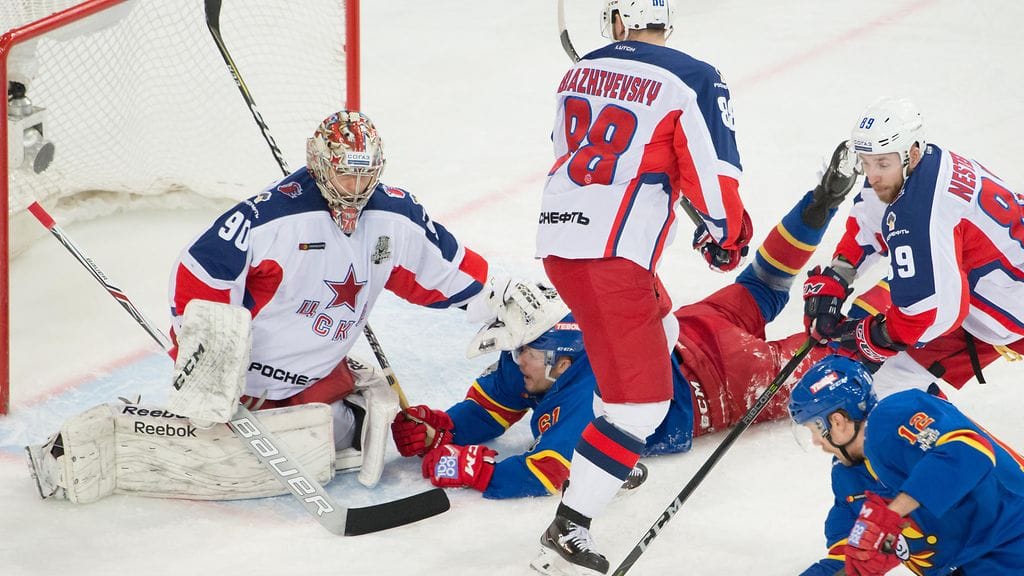 TsSKA-maalivahti Ilja Sorokin on ollut huimassa iskussa KHL:n pudotuspeleissä.