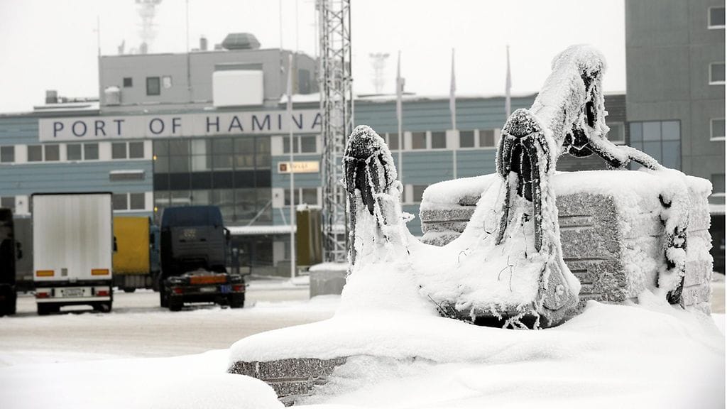 Haminan satama 14. tammikuuta 2010.