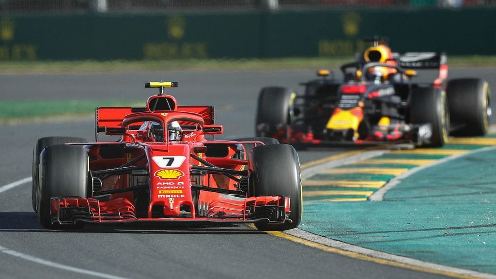 Kimi Räikkönen ja Daniel Ricciardo Australian GP:ssä.