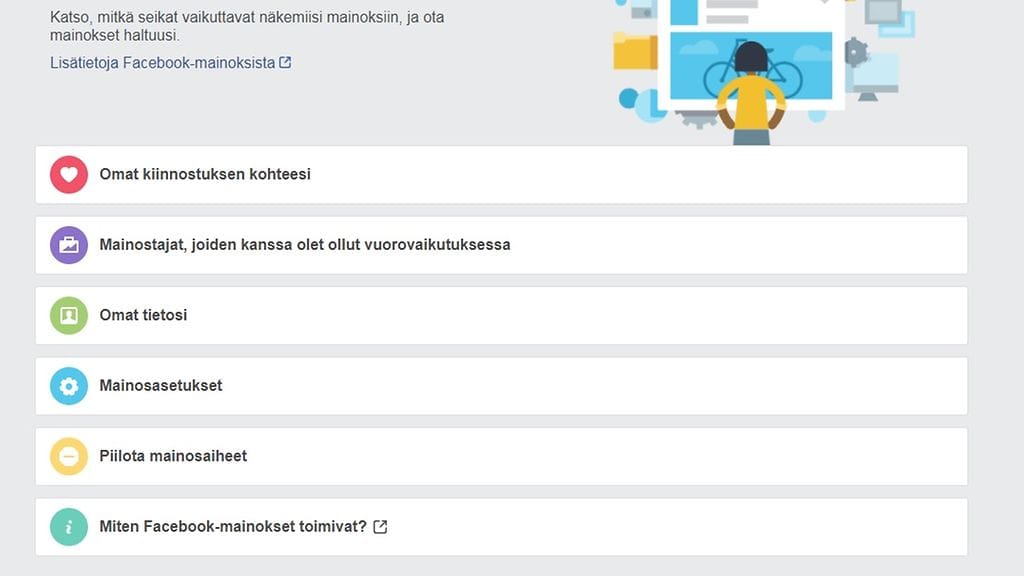 facebook omat mainosasetukset
