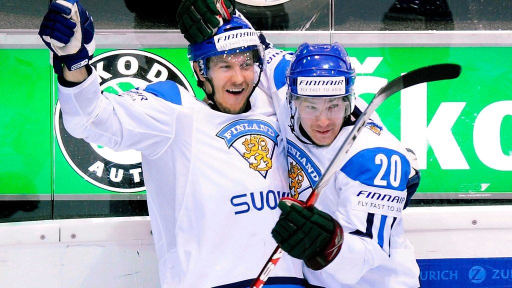 Niklas Hagman ja Antti Miettinen MM-kisoissa 2009.