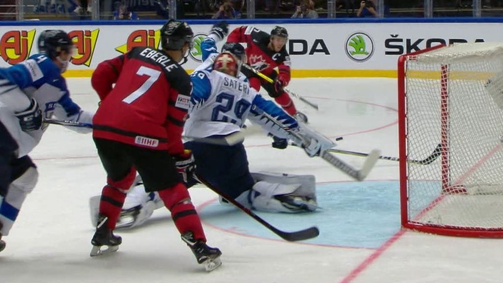 Miro Heiskanen, Connor McDavid, Harri Säteri, 2018, MM-kisat, Kanada, Suomi