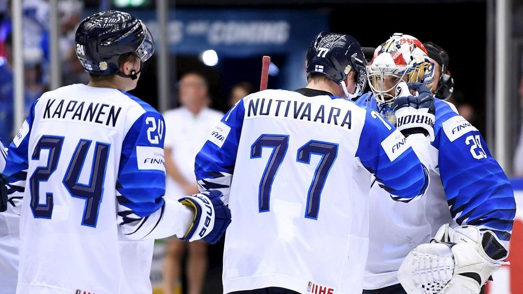 Kasperi Kapanen ja Markus Nutivaara jääkiekon MM-kisoissa.