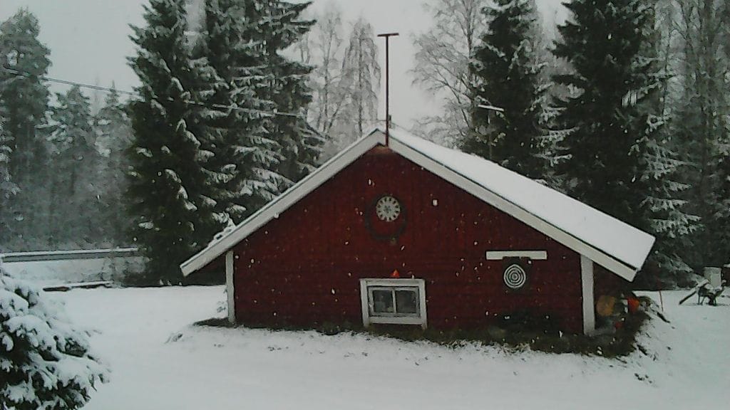 Lunta äitienpäivänä Utajärvellä 14.5.2017.