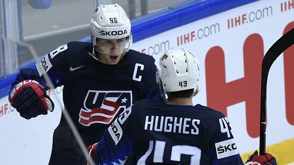 Patrick Kane iski USA:n voittomaalin jääkiekon MM-kisojen puolivälierissä Tshekkiä vastaan.
