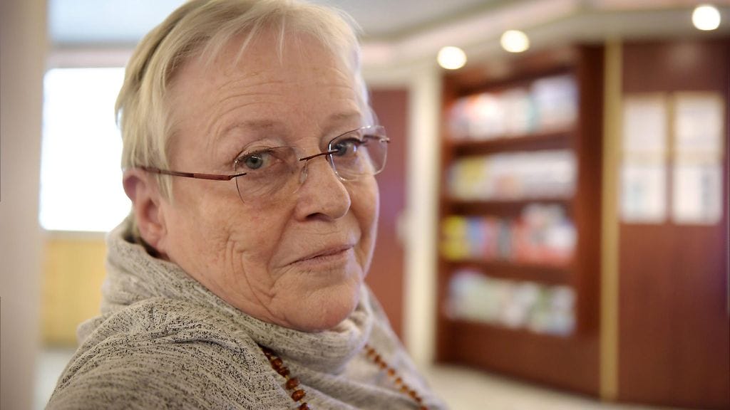 Toimittaja ja kirjailija Yrsa Stenius Viking Linen autolautalla Helsingissä 19. tammikuuta 2017.