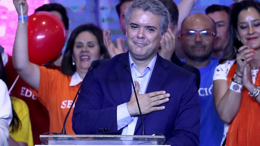 Ivan Duque sai Kolumbian presidentinvaalien ensimmäisellä kierroksella eniten ääniä.