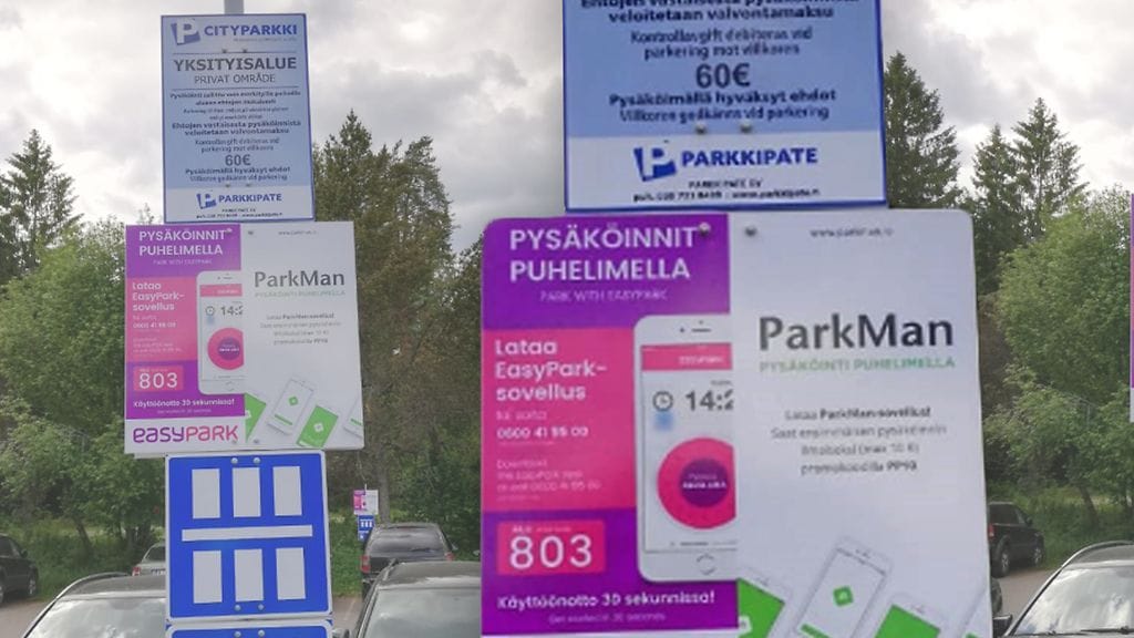 Hinnaksi Luukin pysäköintialueella on määritelty euron tunti, sunnuntaisin kaksi euroa tunnilta. Lukijan kuva.