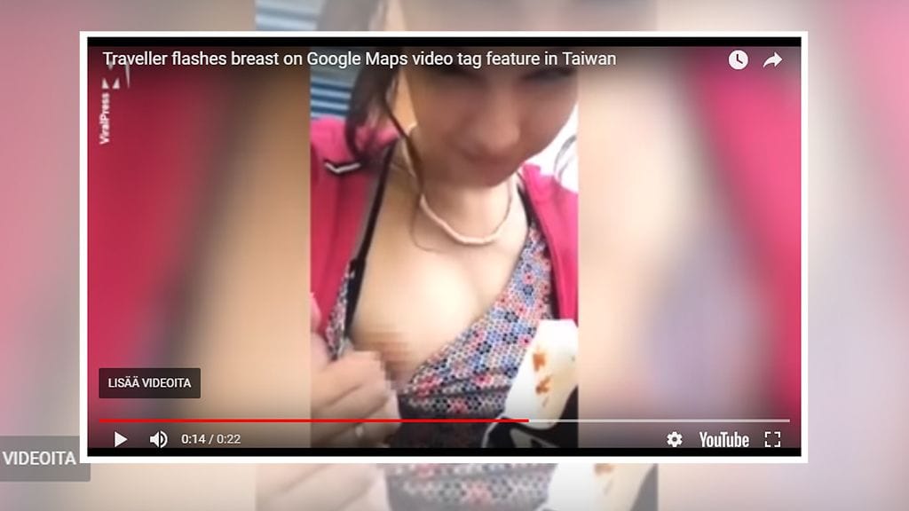 Rintaansa esitellyt nainen keräsi pikkukylälle runsaasti arvosteluja. Kuvan lähde Youtube