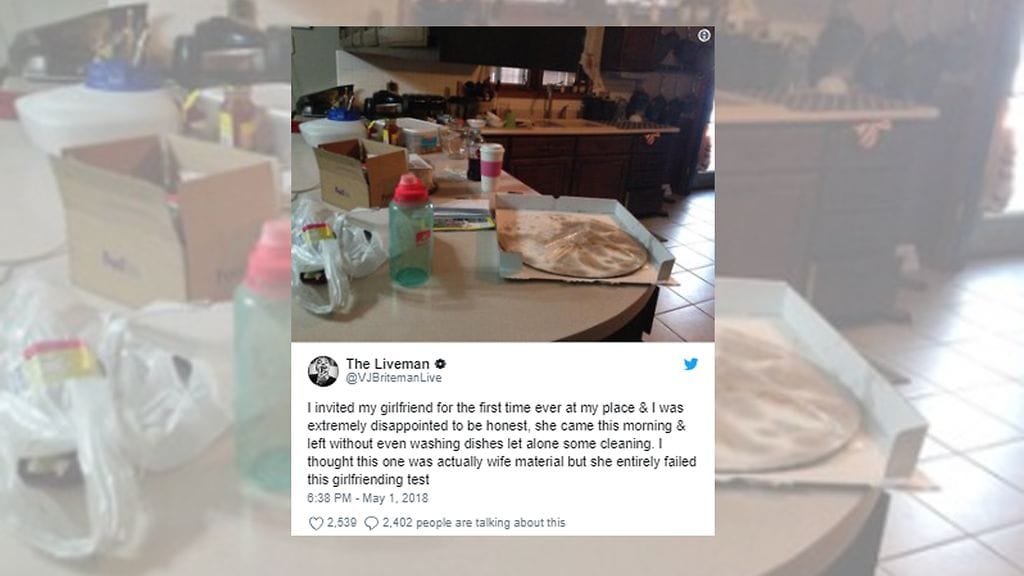 Miehen "vaimotesti" sai Twitterissä armotonta kritiikkiä.