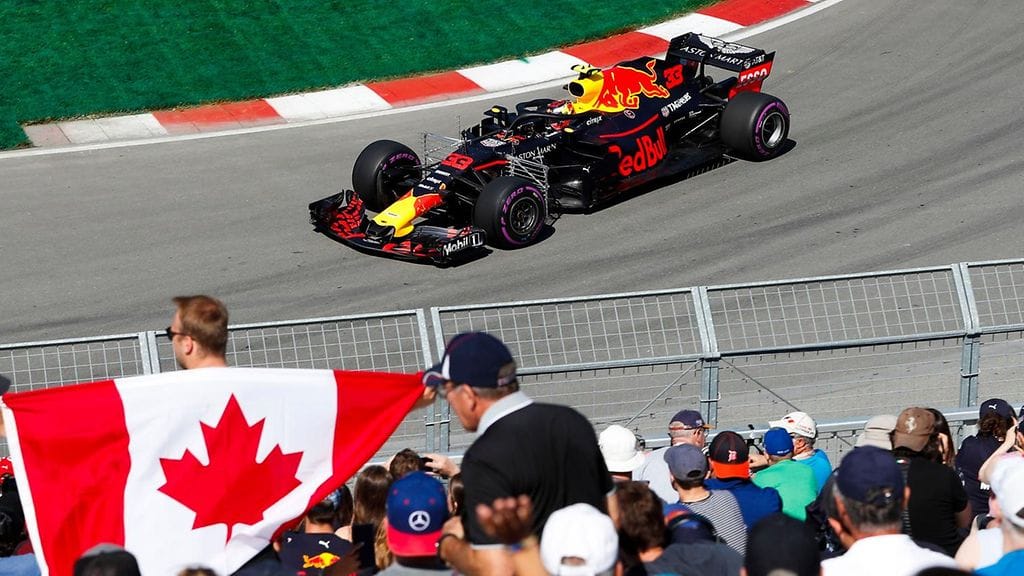 Max Verstappen Kanadan radalla.