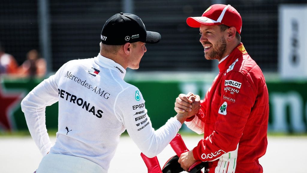 Valtteri Bottas ja Sebastian Vettel