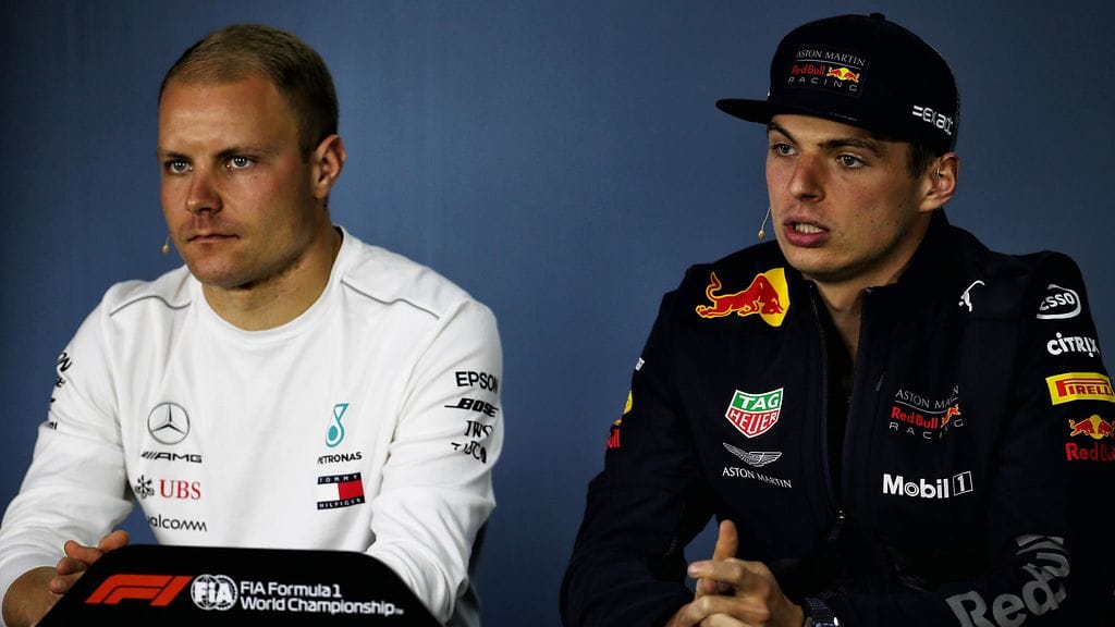 Valtteri Bottas ja Max Verstappen