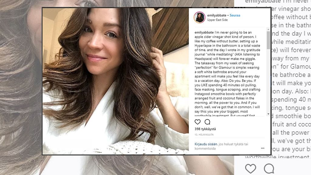 Emily Abbate on pitänyt kilot poissa jo vuosia. Kuvan lähde Instagram