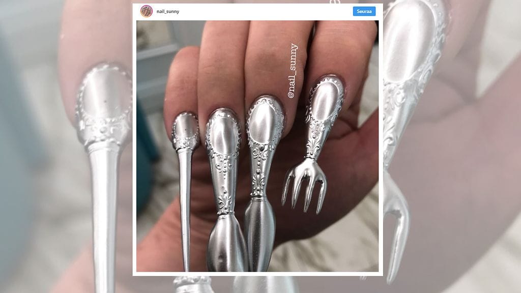 Nail Sunny -kynsistudion luomuksilla on mahdollista ruokailla.