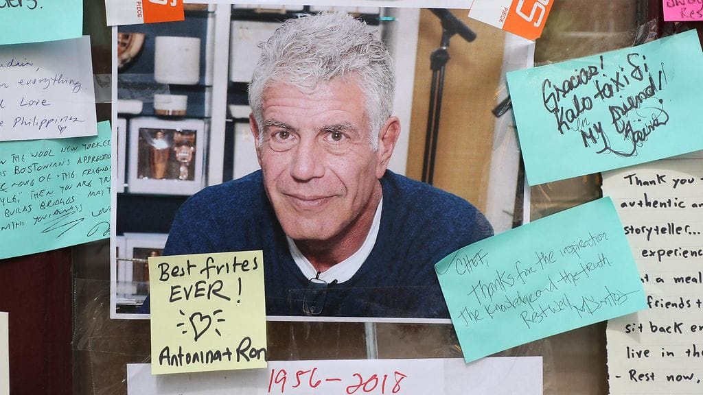 Anthony Bourdain muistoseinä New Yorkissa 12.6.2018