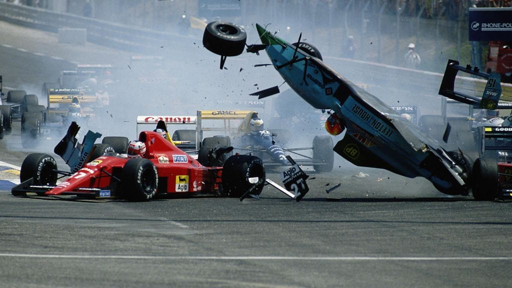 Mauricio Guleigamanin auto nousee ilmaan Paul Ricardilla 1989.