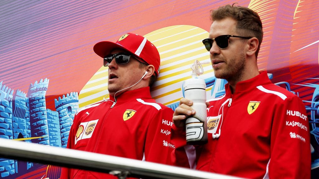 Kimi Räikkönen ja Sebastian Vettel