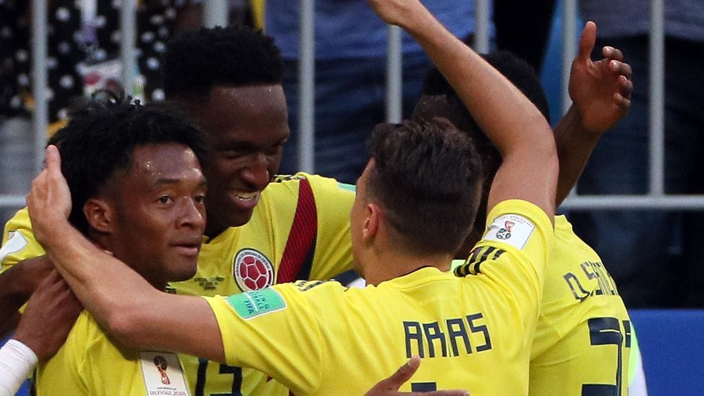 Kolumbia juhlii lohkovoittoa.