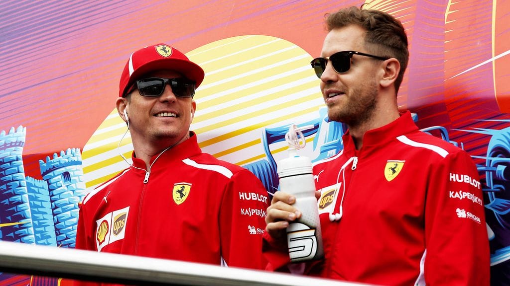 Kimi Räikkönen ja Sebastian Vettel