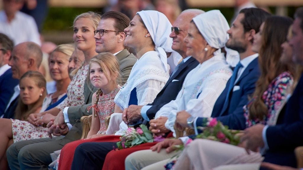 Victorian syntymäpäivä Sollidenissa 14.7.2018 Daniel, Estelle, Victoria, Kaarle Kustaa, Silvia, Carl Philip, Sofia