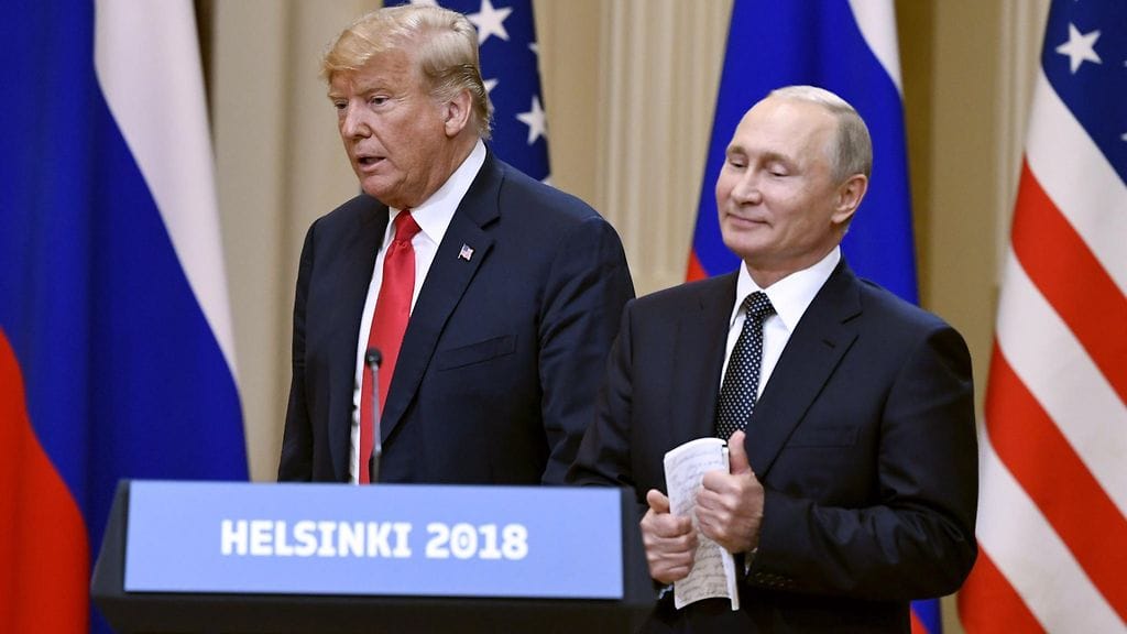 Putin ja Trump tapasivat Suomessa vuonna 2018.